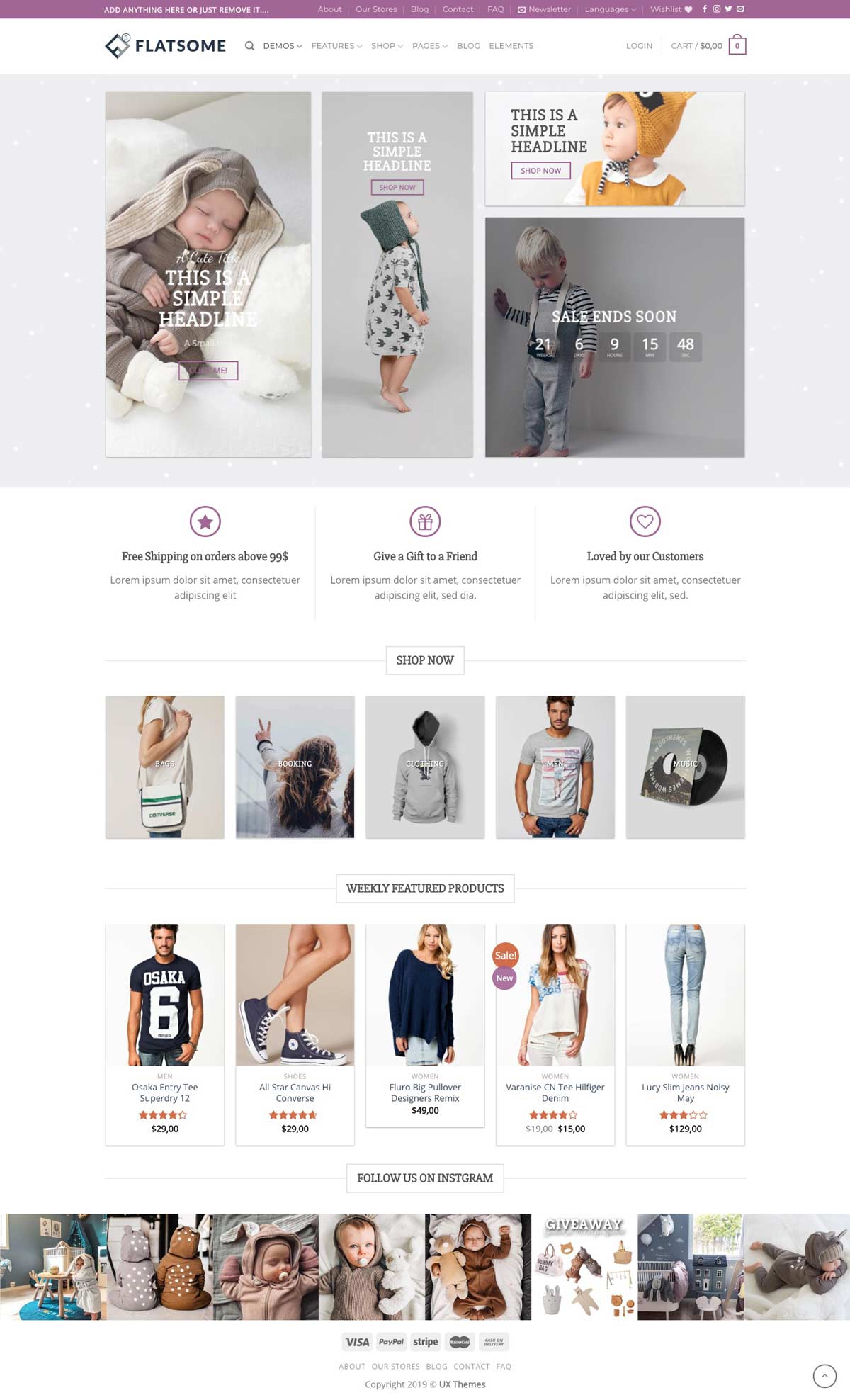 ecommerce modern website design sample