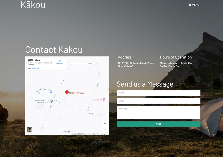 Kakou contact page design