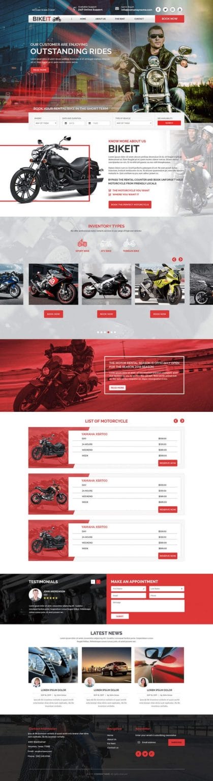 web design for bike shop