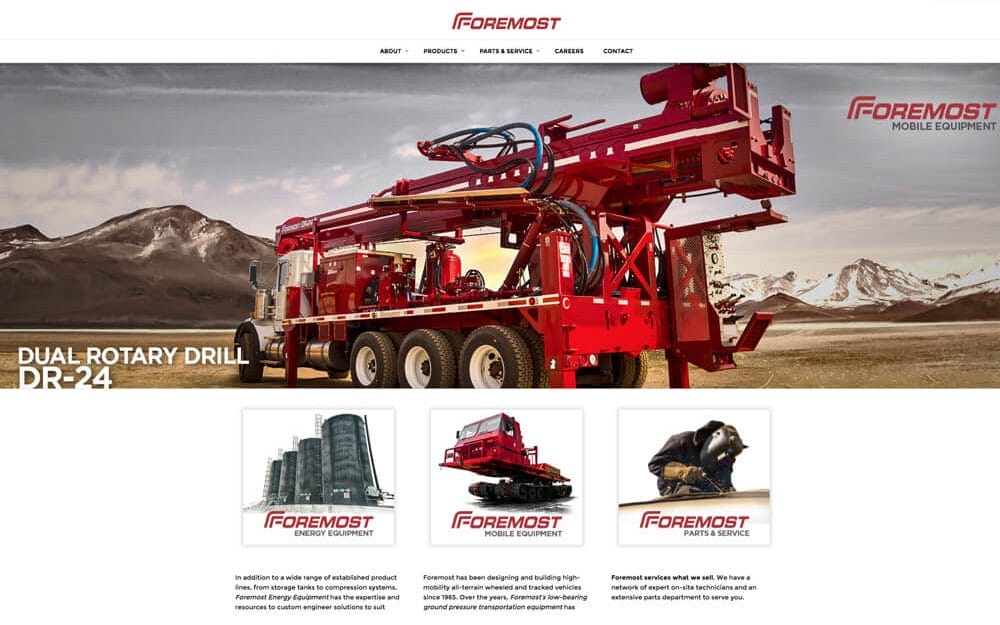 foremost website design homepage