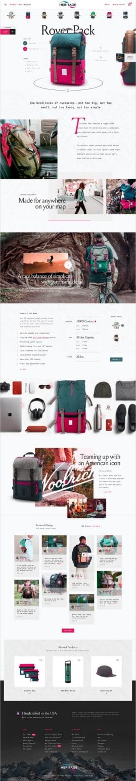 backpack online shop design